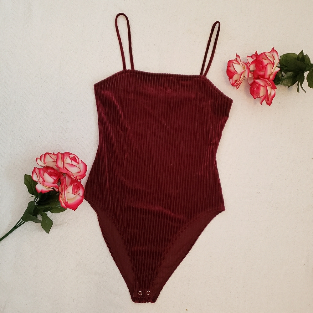 Forever 21 Ribbed Velvet Bodysuit